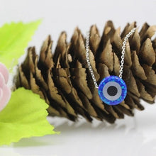 Load image into Gallery viewer, Radiant Opal Stone Evil Eye Necklaces - NecklaceColor 1Silver O Chain