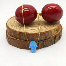 Load image into Gallery viewer, Radiant Opal Stone Hamsa Hand Necklaces - NecklaceColor 7