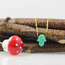 Load image into Gallery viewer, Radiant Opal Stone Hamsa Hand Necklaces - NecklaceColor 5
