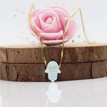 Load image into Gallery viewer, Radiant Opal Stone Hamsa Hand Necklaces - NecklaceColor 3