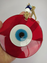Load image into Gallery viewer, Red Evil Eye Wall Hangings - Wall HangingRed with Blue Eye
