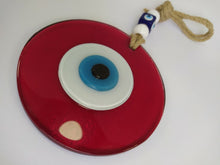 Load image into Gallery viewer, Red Evil Eye Wall Hangings - Wall HangingRed with Blue Eye