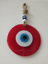 Load image into Gallery viewer, Red Evil Eye Wall Hangings - Wall HangingRed with Blue Eye