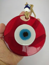 Load image into Gallery viewer, Red Evil Eye Wall Hangings - Wall HangingRed with Blue Eye