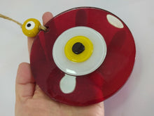 Load image into Gallery viewer, Red Evil Eye Wall Hangings - Wall HangingRed with Blue Eye