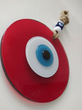 Load image into Gallery viewer, Red Evil Eye Wall Hangings - Wall HangingRed with Blue Eye