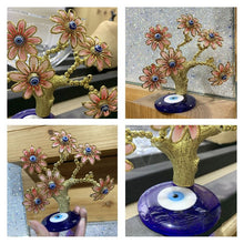 Load image into Gallery viewer, Red Flowers Themed Evil Eye Desktop Ornament - Ornament