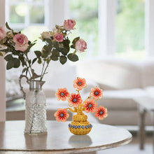 Load image into Gallery viewer, Red Flowers with Evil Eyes in Feng Shui Money Pot Desktop Ornament - Ornament