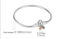 Load image into Gallery viewer, Silver Bracelets for Evil Eye and Hamsa Charms - JewelleryFalling Leaves Clasp - Snake Chain Bracelet5.9β or 15 cm