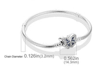 Load image into Gallery viewer, Silver Bracelets for Evil Eye and Hamsa Charms - JewelleryButterfly Clasp - Snake Chain Bracelet5.9β or 15 cm