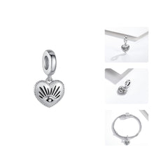 Load image into Gallery viewer, Silver Heart Shaped Evil Eye Pendant - Pendant