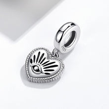 Load image into Gallery viewer, Silver Heart Shaped Evil Eye Pendant - Pendant