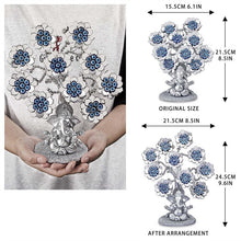 Load image into Gallery viewer, Silver Petals Evil Eye Ornament with Mighty Lord Ganesha - OrnamentOne Size