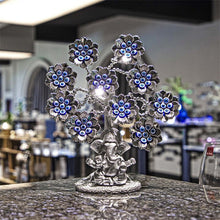 Load image into Gallery viewer, Silver Petals Evil Eye Ornament with Mighty Lord Ganesha - OrnamentOne Size