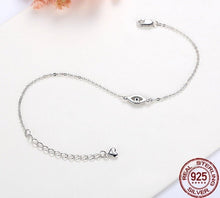 Load image into Gallery viewer, Simple Eye Shaped Evil Eye Silver Bracelets - BraceletRose Gold