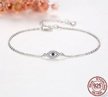 Load image into Gallery viewer, Simple Eye Shaped Evil Eye Silver Bracelets - BraceletSilver