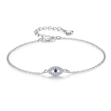 Load image into Gallery viewer, Simple Eye Shaped Evil Eye Silver Bracelets - BraceletRose Gold