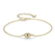 Load image into Gallery viewer, Simple Eye Shaped Evil Eye Silver Bracelets - BraceletRose Gold