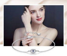 Load image into Gallery viewer, Simple Eye Shaped Evil Eye Silver Bracelets - BraceletRose Gold