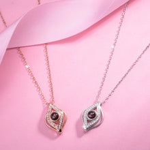 Load image into Gallery viewer, Single Blue Stone Abstract Evil Eye Silver Necklaces - NecklaceRose Gold