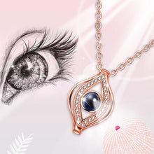 Load image into Gallery viewer, Single Blue Stone Abstract Evil Eye Silver Necklaces - NecklaceRose Gold