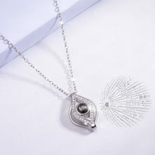 Load image into Gallery viewer, Single Blue Stone Abstract Evil Eye Silver Necklaces - NecklaceRose Gold