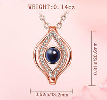 Load image into Gallery viewer, Single Blue Stone Abstract Evil Eye Silver Necklaces - NecklaceRose Gold