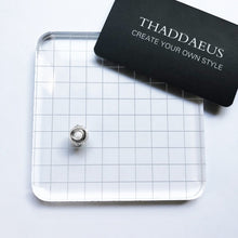 Load image into Gallery viewer, Single Blue Stone Engraved Spherical Silver Charm Bead - Charm Bead