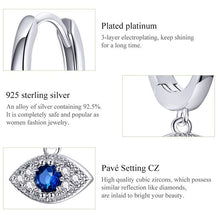 Load image into Gallery viewer, Single Blue Stone Evil Eye Silver Drop Earrings - Earrings