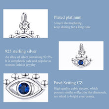 Load image into Gallery viewer, Single Blue Stone Eye Shaped Evil Eye Silver Pendant - Pendant