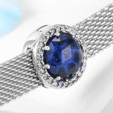 Load image into Gallery viewer, Single Large Blue Stone Evil Eye Silver Charm Bead - Charm Bead