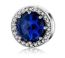 Load image into Gallery viewer, Single Large Blue Stone Evil Eye Silver Charm Bead - Charm Bead