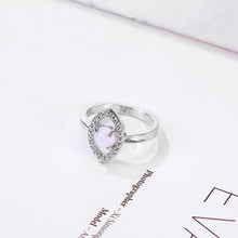 Load image into Gallery viewer, Single White Stone Evil Eye Silver Ring - Ring7