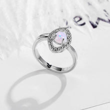 Load image into Gallery viewer, Single White Stone Evil Eye Silver Ring - Ring7