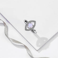 Load image into Gallery viewer, Single White Stone Evil Eye Silver Ring - Ring7