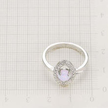 Load image into Gallery viewer, Single White Stone Evil Eye Silver Ring - Ring7