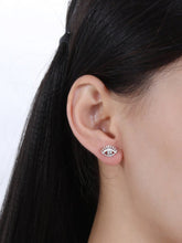 Load image into Gallery viewer, Solid Silver Evil Eye with Lashes Silver Earrings - Earrings