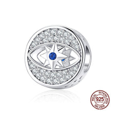 Load image into Gallery viewer, Star and Eye Design Evil Eye Silver Charm Bead - Charm Bead