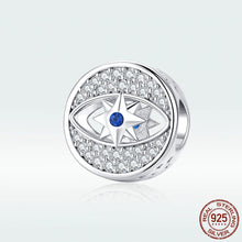 Load image into Gallery viewer, Star and Eye Design Evil Eye Silver Charm Bead - Charm Bead
