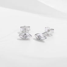 Load image into Gallery viewer, Star Iris Evil Eye Silver Earrings - EarringsRose Gold