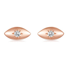 Load image into Gallery viewer, Star Iris Evil Eye Silver Earrings - EarringsRose Gold
