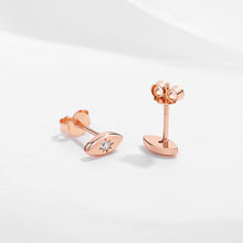Load image into Gallery viewer, Star Iris Evil Eye Silver Earrings - EarringsRose Gold