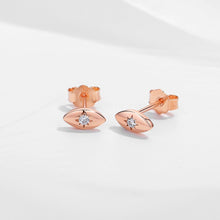 Load image into Gallery viewer, Star Iris Evil Eye Silver Earrings - EarringsRose Gold