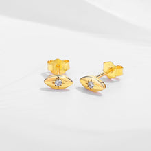 Load image into Gallery viewer, Star Iris Evil Eye Silver Earrings - EarringsRose Gold