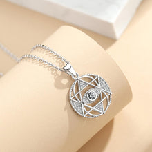 Load image into Gallery viewer, Star of David with Evil Eye Silver Necklace - Necklace