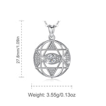 Load image into Gallery viewer, Star of David with Evil Eye Silver Necklace - Necklace