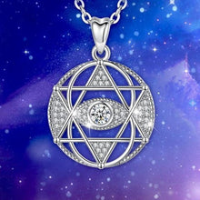 Load image into Gallery viewer, Star of David with Evil Eye Silver Necklace - Necklace