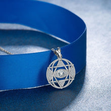 Load image into Gallery viewer, Star of David with Evil Eye Silver Pendant and Necklace - NecklacePendant and Chain