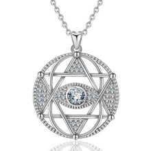 Load image into Gallery viewer, Star of David with Evil Eye Silver Pendant and Necklace - NecklacePendant and Chain
