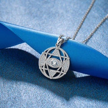 Load image into Gallery viewer, Star of David with Evil Eye Silver Pendant and Necklace - NecklacePendant and Chain
